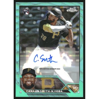 2023 Topps Chrome Update Autographs Aqua Wave Refractors #ACCSM Canaan Smith-Njigba