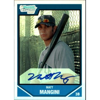 2007 Bowman Chrome Draft Draft Picks Refractors #BDPP129 Matt Mangini AU