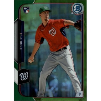 2015 Bowman Chrome Green Refractors #166 A.J. Cole
