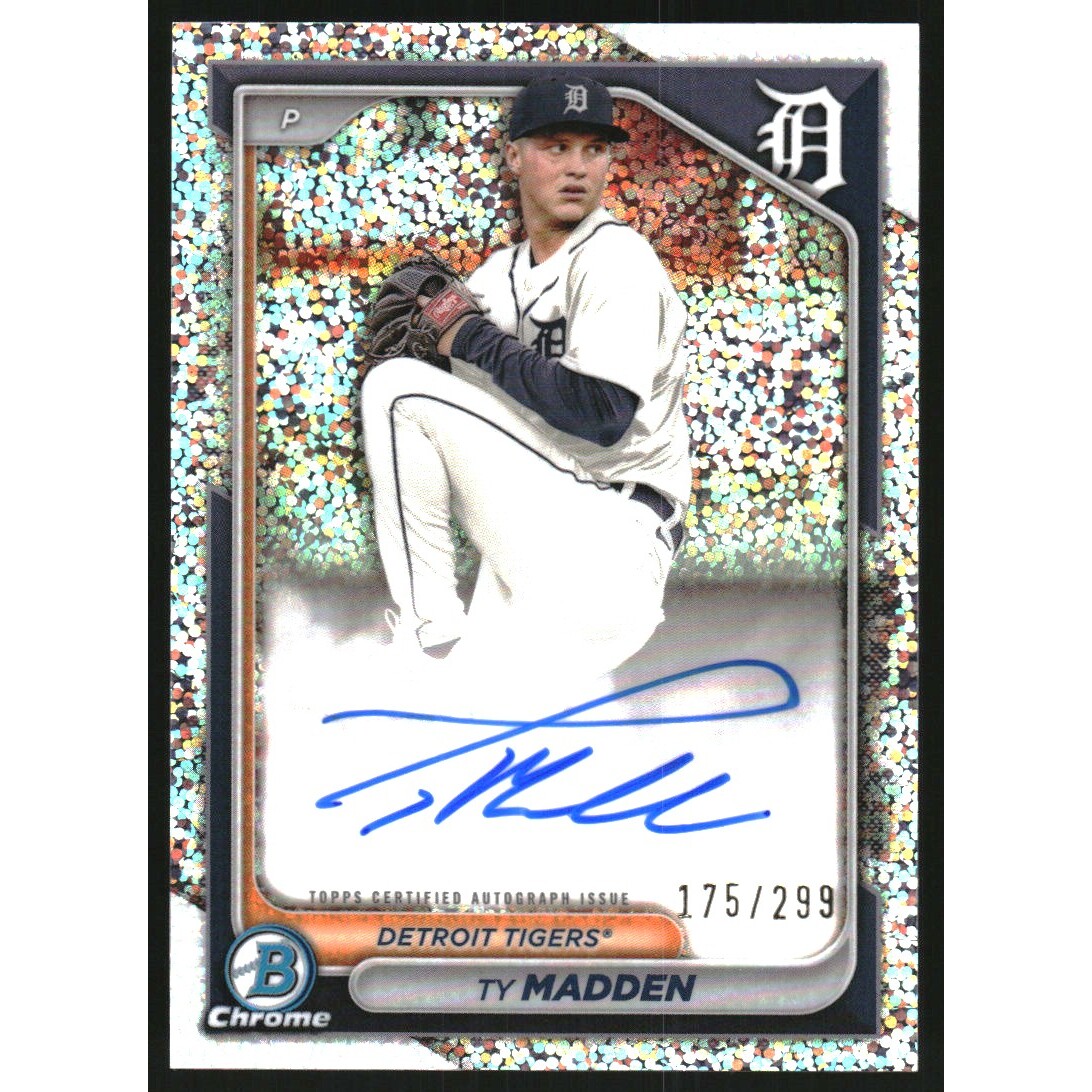 2024 Bowman Chrome Prospect Autographs Speckle Refractors #CPATM Ty Madden