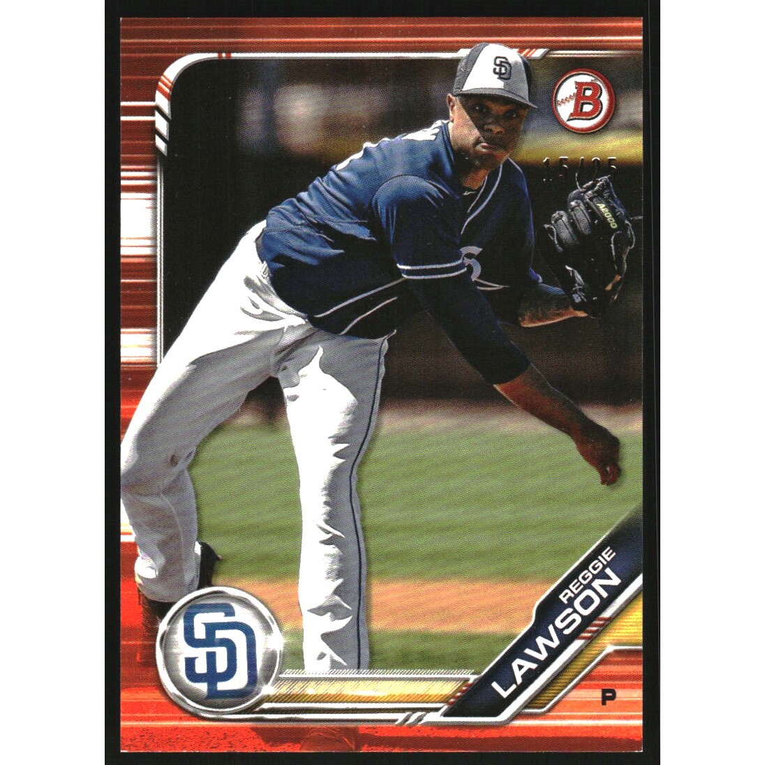 2019 Bowman Prospects Orange #BP68 Reggie Lawson. rookie card picture