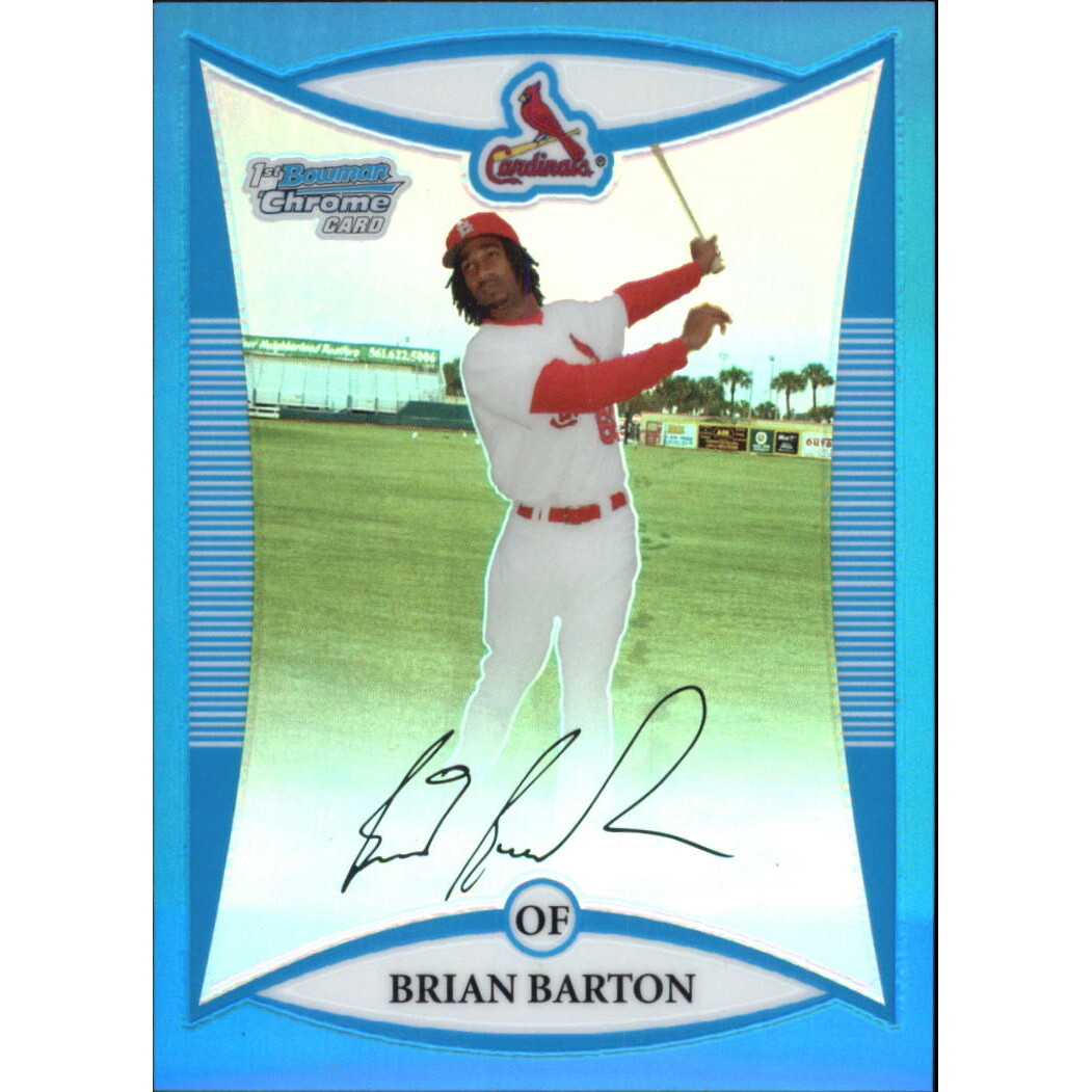 2008 Bowman Chrome Prospects Blue Refractors #BCP65 Brian Barton. rookie card picture