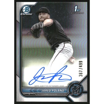 2022 Bowman Chrome Draft Autographs Refractors #CDAJPD Jared Poland