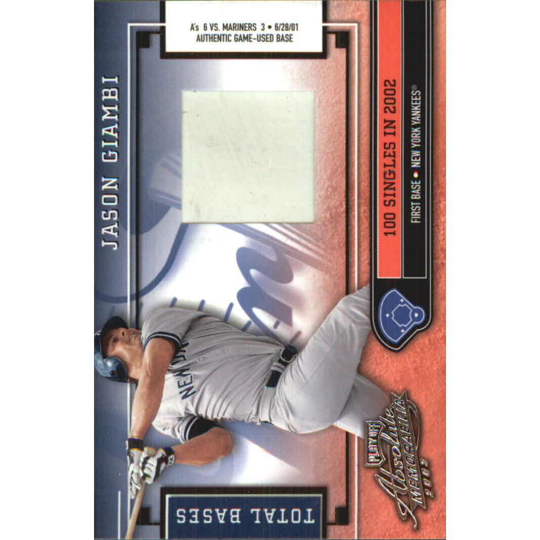 2003 Absolute Memorabilia Total Bases Materials 1B #TB3 Jason Giambi/100
