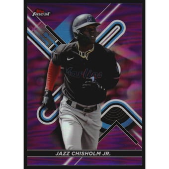 2022 Finest Purple Refractors #64 Jazz Chisholm Jr.