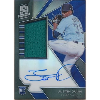 2020 Panini Spectra #151 Justin Dunn AU JSY RC