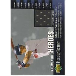 2002 UD Piece of History Tape Measure Heroes Jersey #MR Manny Ramirez