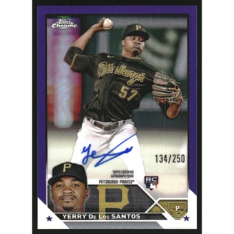 2023 Topps Chrome Update Rookie Autographs Purple Refractors #RAYDS Yerry De Los Santos