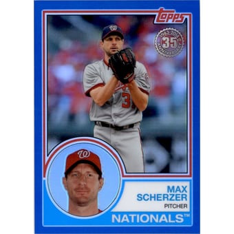 2018 Topps '83 Topps Silver Pack Chrome Blue Refractors #95 Max Scherzer