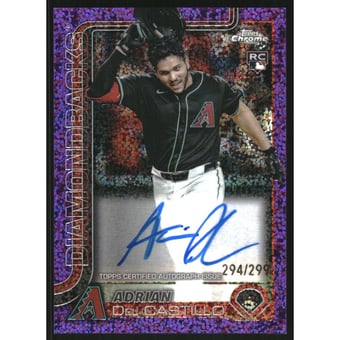 2025 Topps Chrome Rookie Autographs Purple Speckle Refractors #RAAD Adrian Del Castillo