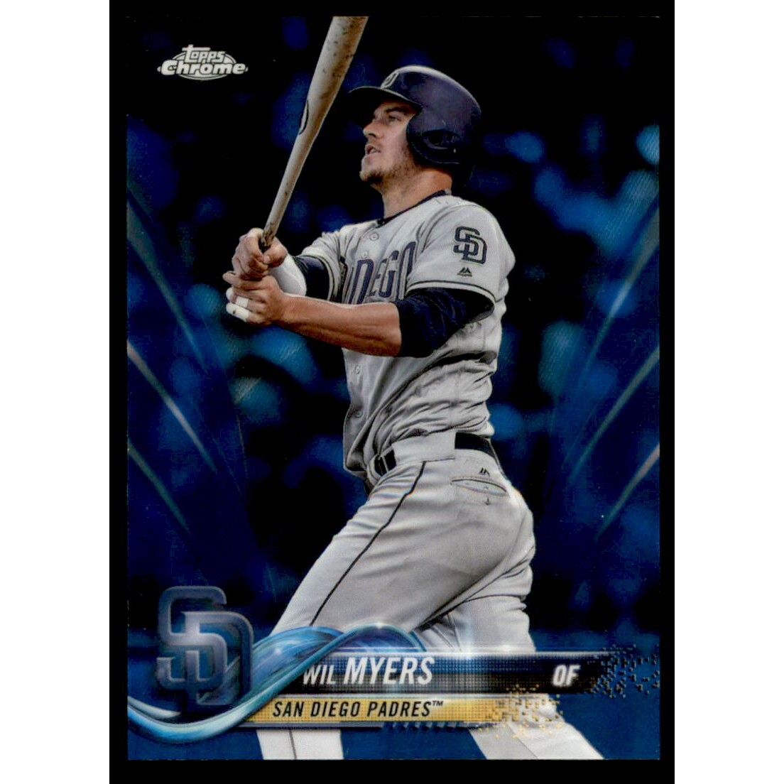 2018 Topps Chrome Blue Refractors #18 Wil Myers. rookie card picture