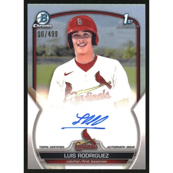 2023 Bowman Chrome Prospect Autographs Refractors #CPALR Luis Rodriguez
