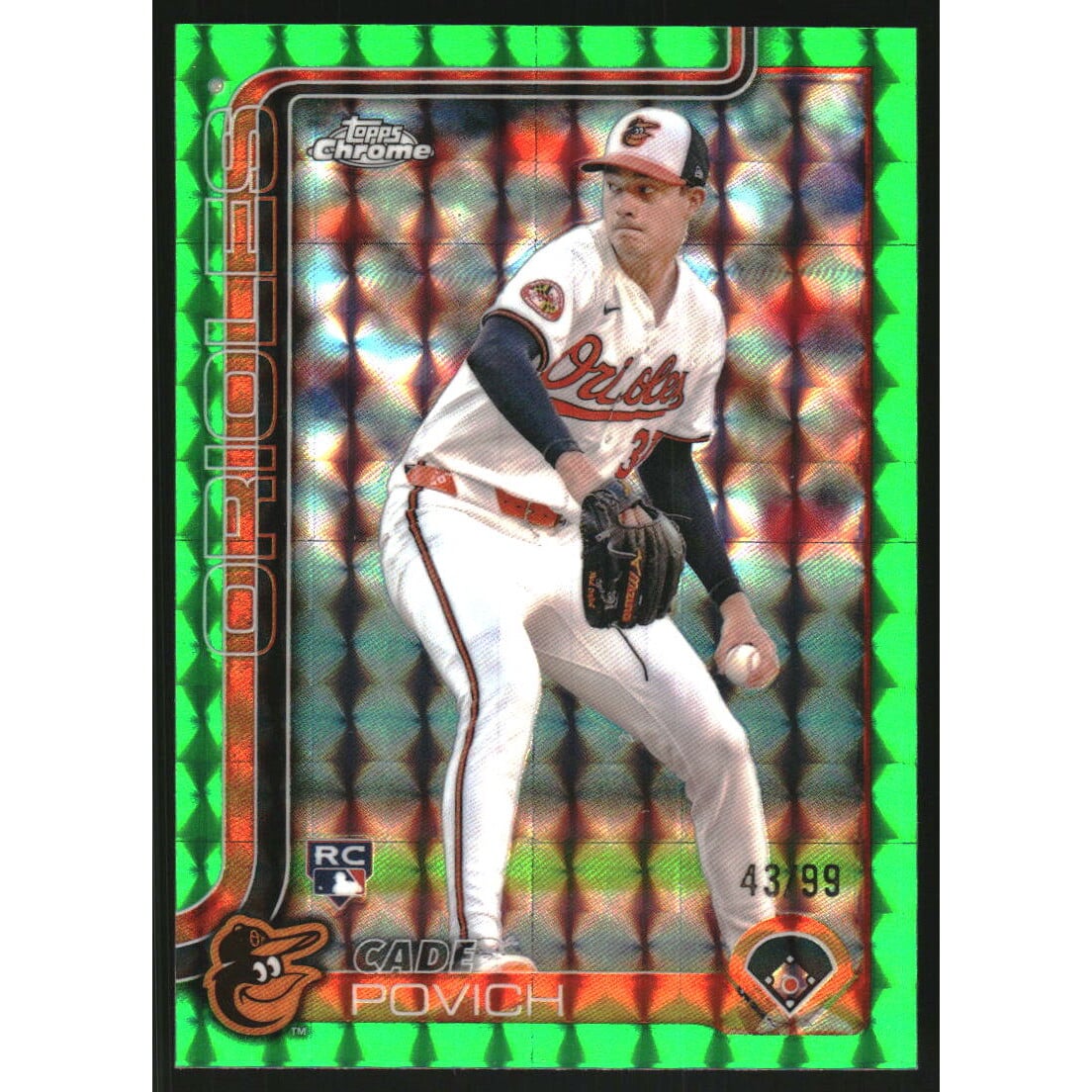 2025 Topps Chrome Green Geometric Refractors #140 Cade Povich