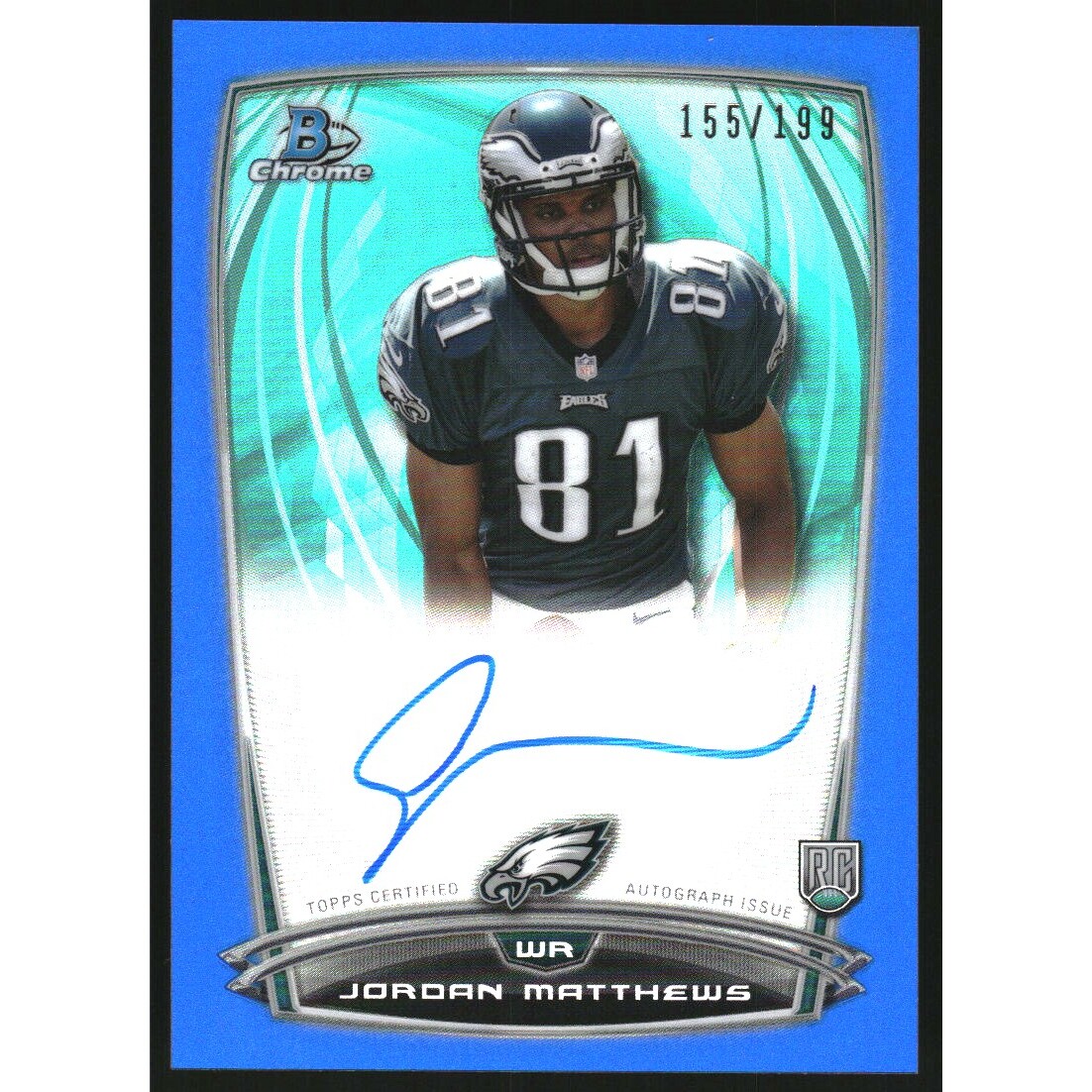 2014 Bowman Chrome Rookie Autographs Blue Refractors #RCRAJMAT Jordan Matthews