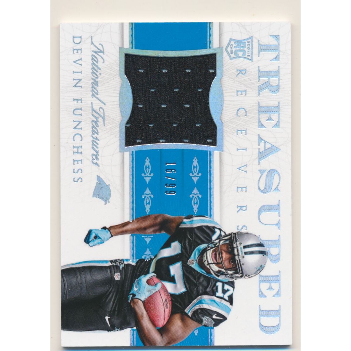 2015 Panini National Treasures Treasured Receivers Materials #TWRDF Devin Funchess/99