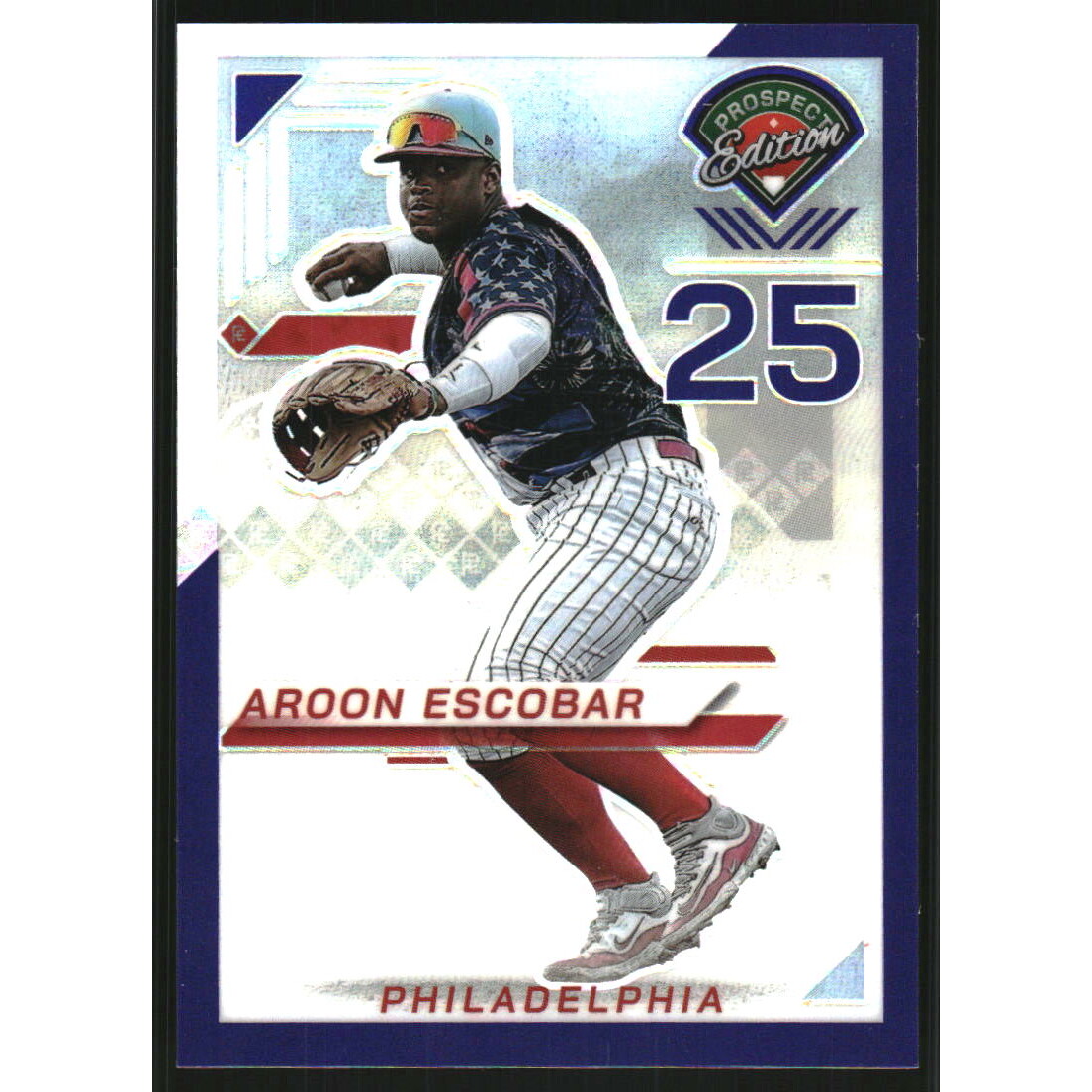 2025 Panini Prospect Edition Holo Prizms Purple #158 Aroon Escobar