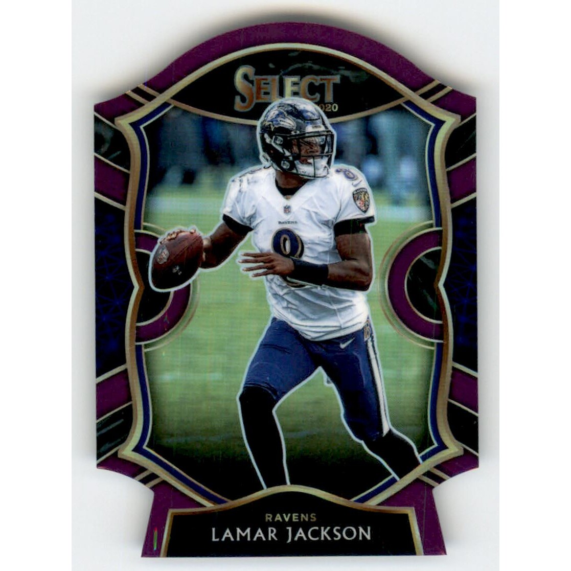 2020 Select Prizm Purple Die Cut #3 Lamar Jackson