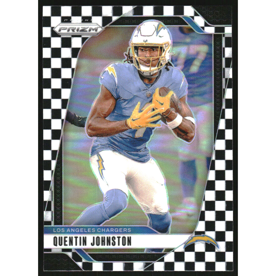2024 Panini Prizm Prizms Black and White Checker #160 Quentin Johnston