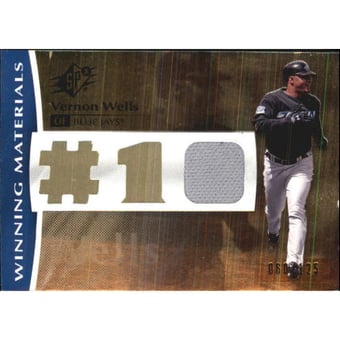 2008 SPx Winning Materials Jersey Number 125 #VW Vernon Wells