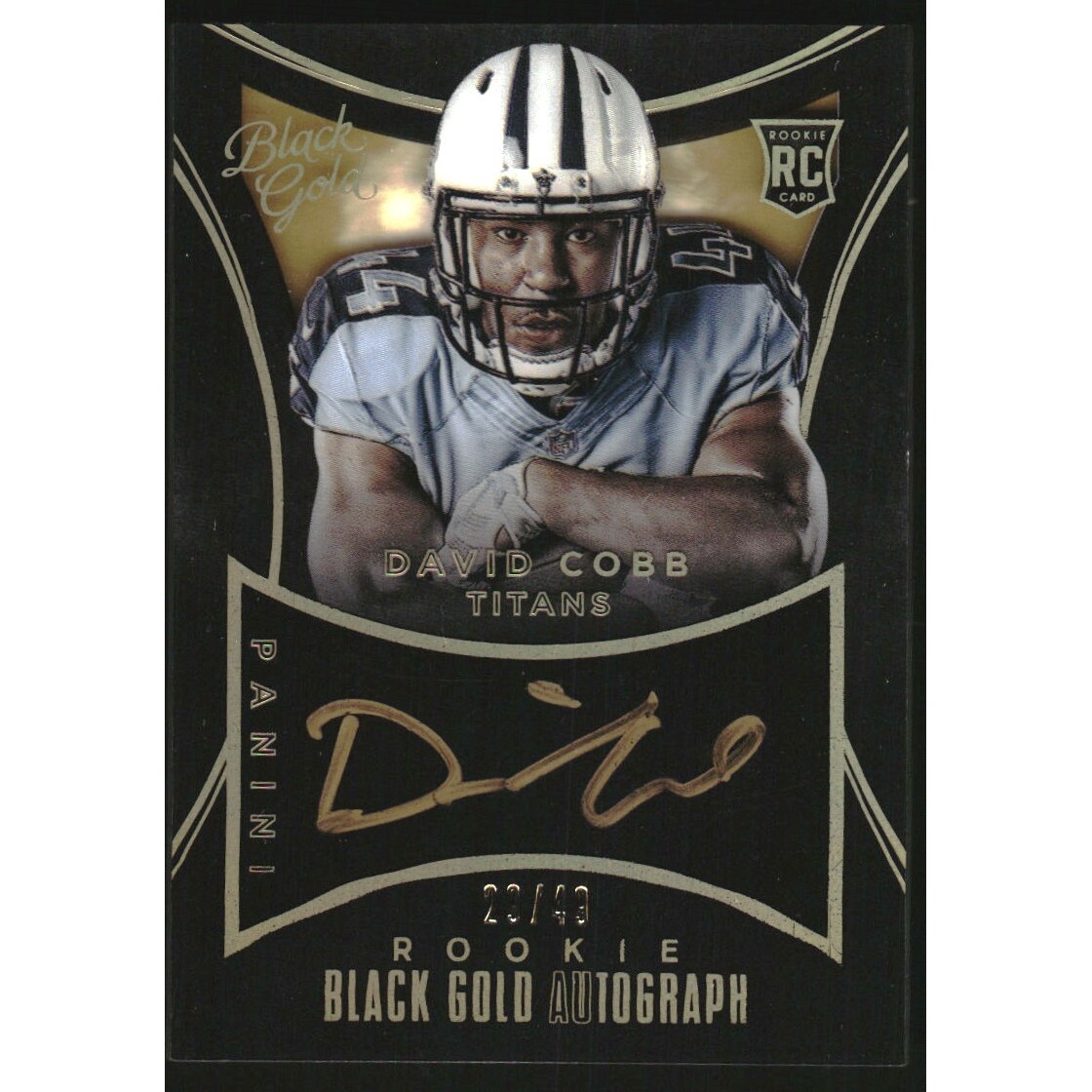 2015 Panini Black Gold Rookie Autographs Gold #RAUDC David Cobb/49 2015 Panini Black Gold Rookie Autographs Gold #RAUDC David Cobb/49
