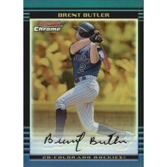 2002 Bowman Chrome Gold Refractors #302 Brent Butler