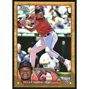 2023 Topps Chrome Logofractor Gold Refractors #207 Oscar Gonzalez