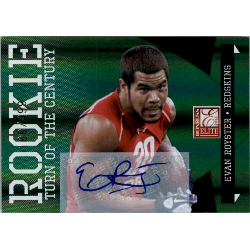2011 Donruss Elite Turn of the Century Autographs #140 Evan Royster/499. rookie card picture