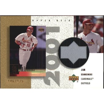 2002 UD Authentics Reverse Negative Jerseys Gold #RJE Jim Edmonds