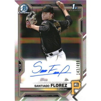 2021 Bowman Chrome Prospect Autographs Refractors #CPASF Santiago Florez