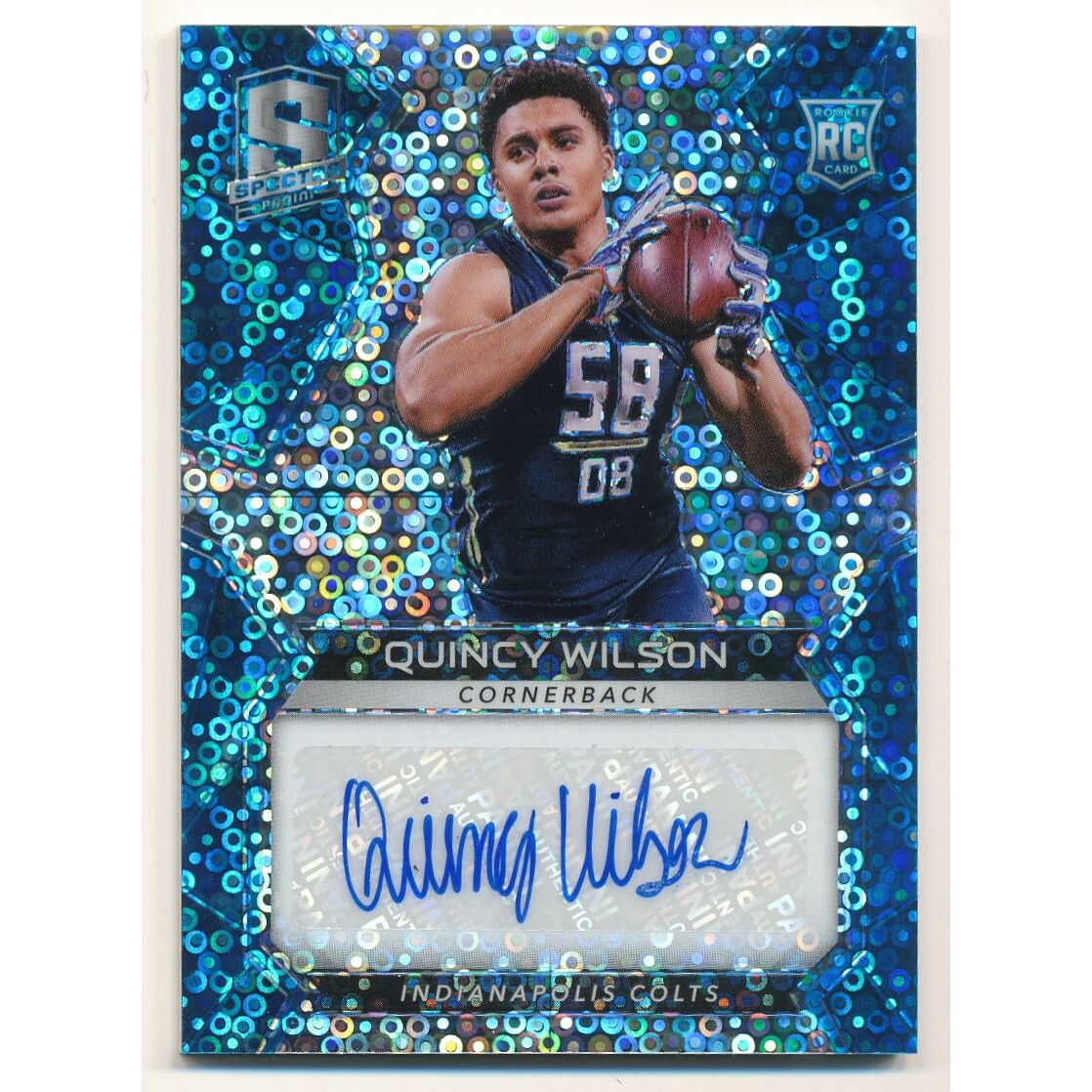 2017 Panini Spectra Neon Blue #175 Quincy Wilson AU