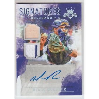 2017 Diamond Kings DK Signature Materials Holo Silver #DKSWR Wilin Rosario/99