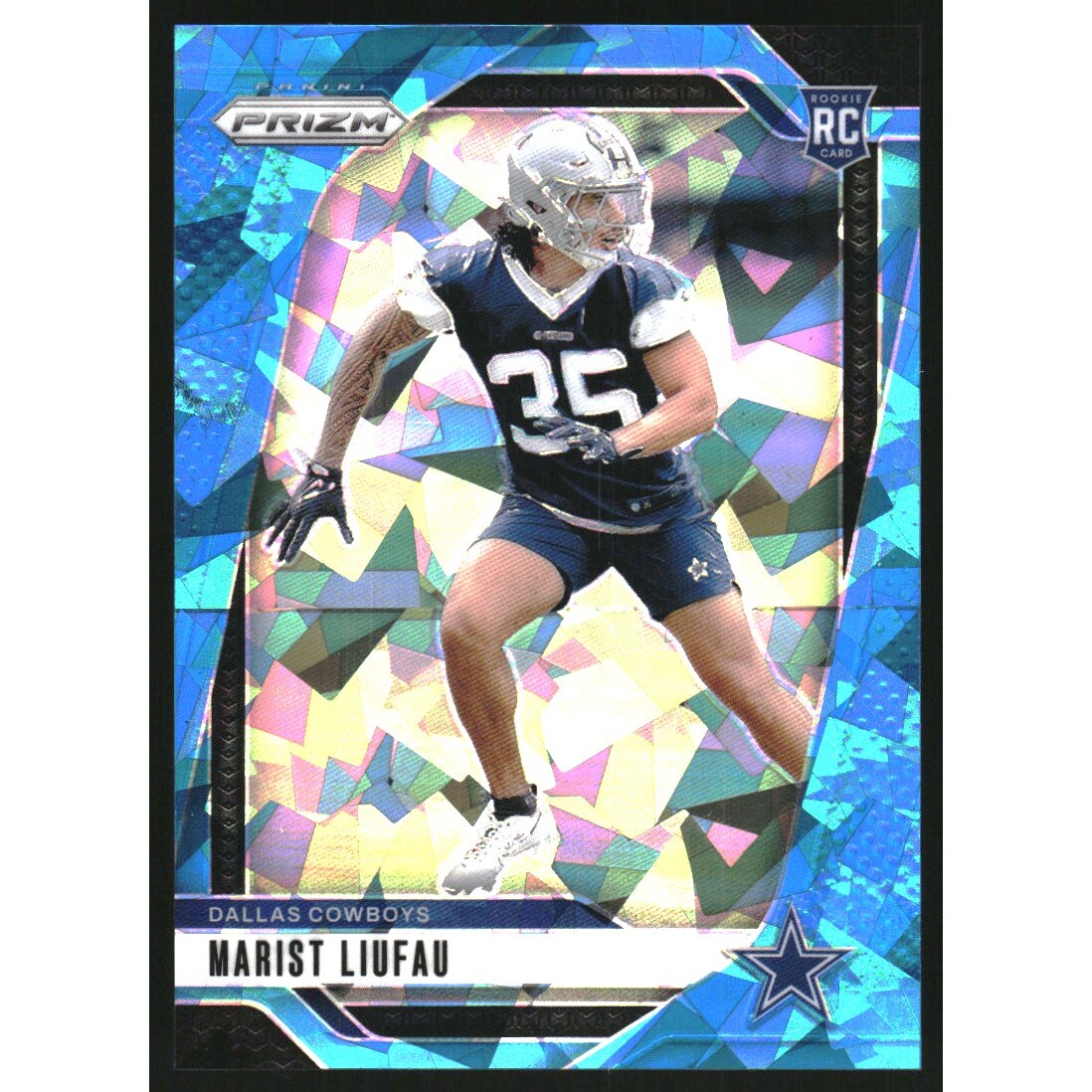 2024 Panini Prizm Prizms Blue Ice #372 Marist Liufau