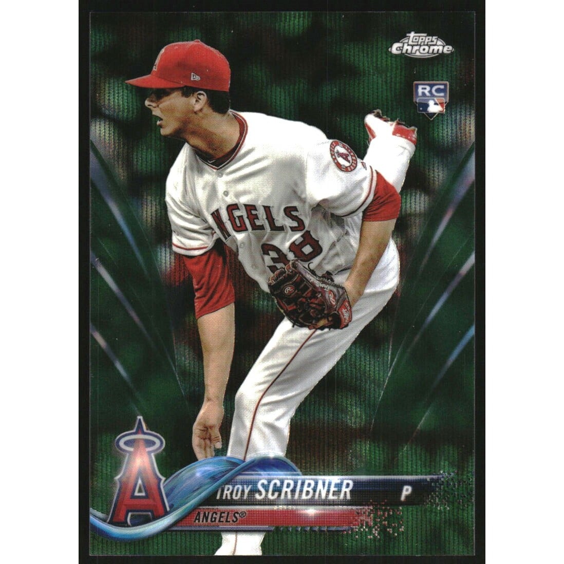 2018 Topps Chrome Green Refractors #164 Troy Scribner