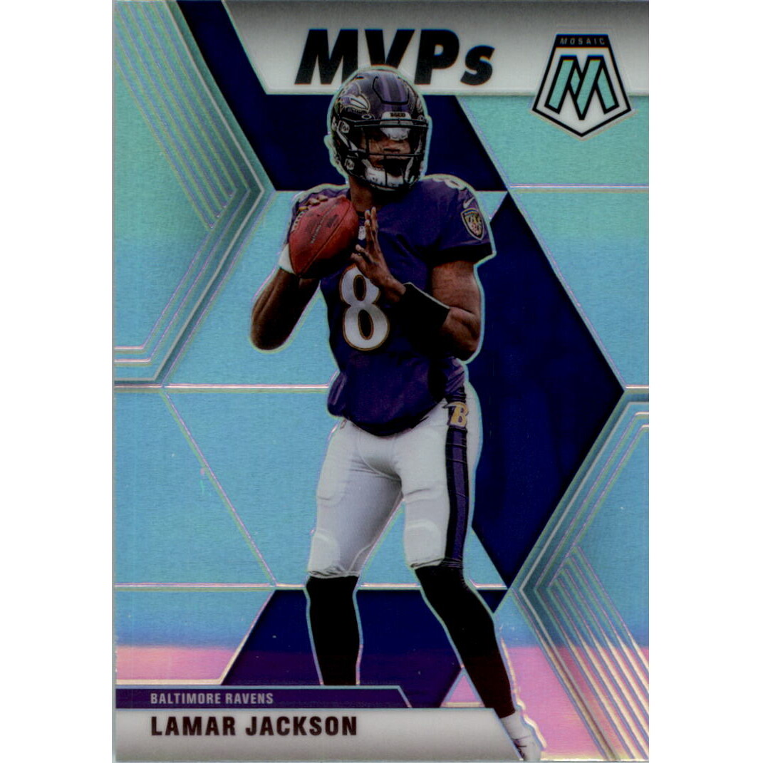 2020 Panini Mosaic Silver #296 Lamar Jackson MVP 2020 Panini Mosaic Silver #296 Lamar Jackson MVP