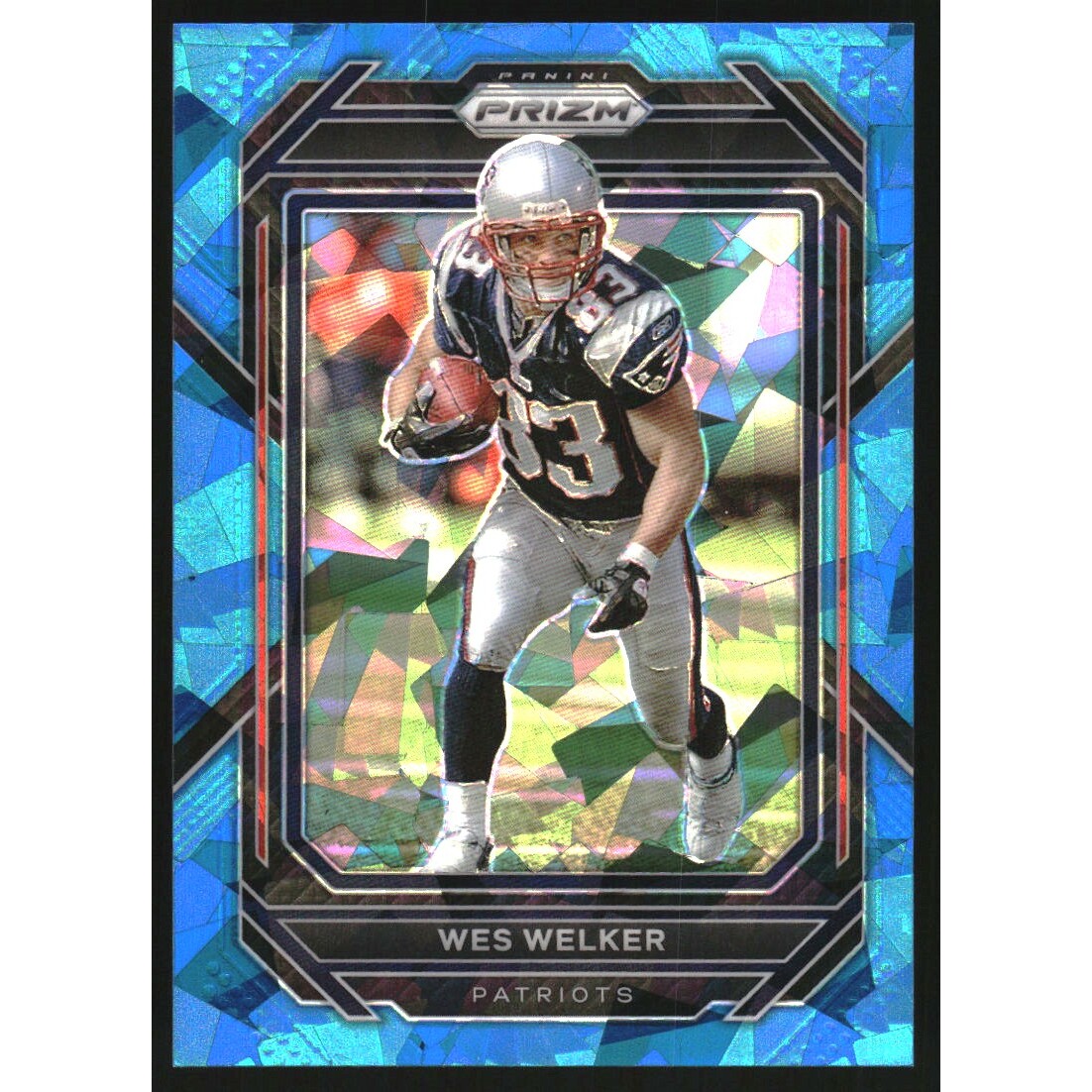 2022 Panini Prizm Prizms Blue Ice #205 Wes Welker