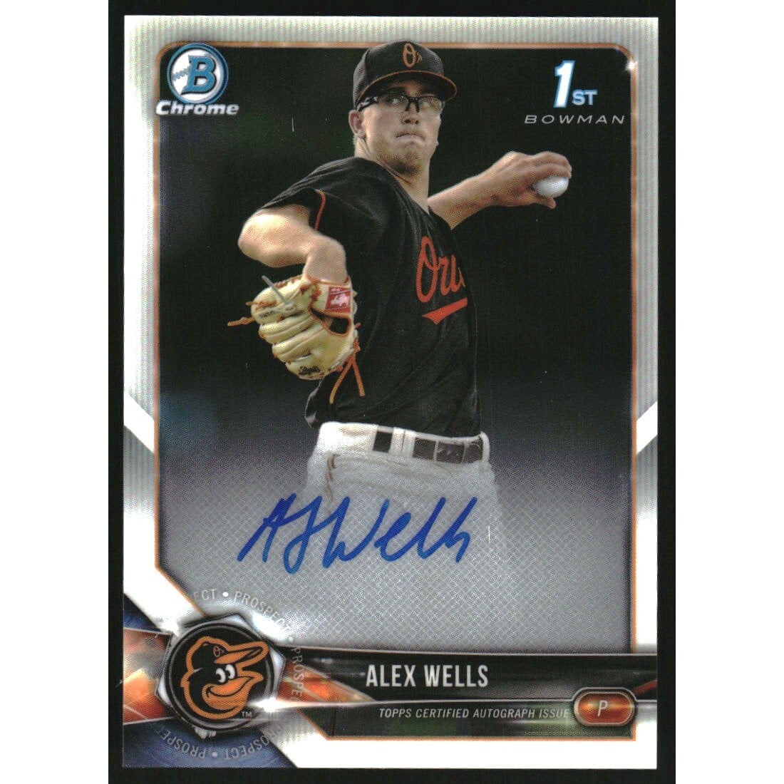 2018 Bowman Chrome Prospect Autographs #BCPAAW Alex Wells 2018 Bowman Chrome Prospect Autographs #BCPAAW Alex Wells