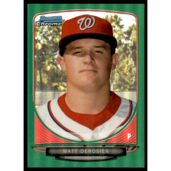 2013 Bowman Chrome Draft Draft Picks Green Refractors #BDPP112 Matt Derosier