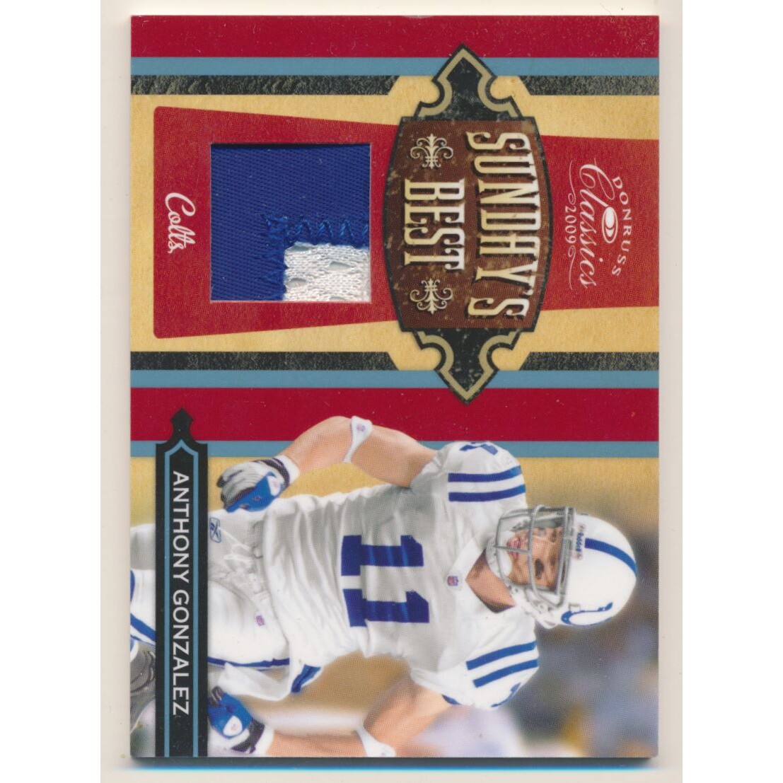 2009 Donruss Classics Sunday's Best Jerseys Prime #5 Anthony Gonzalez/50