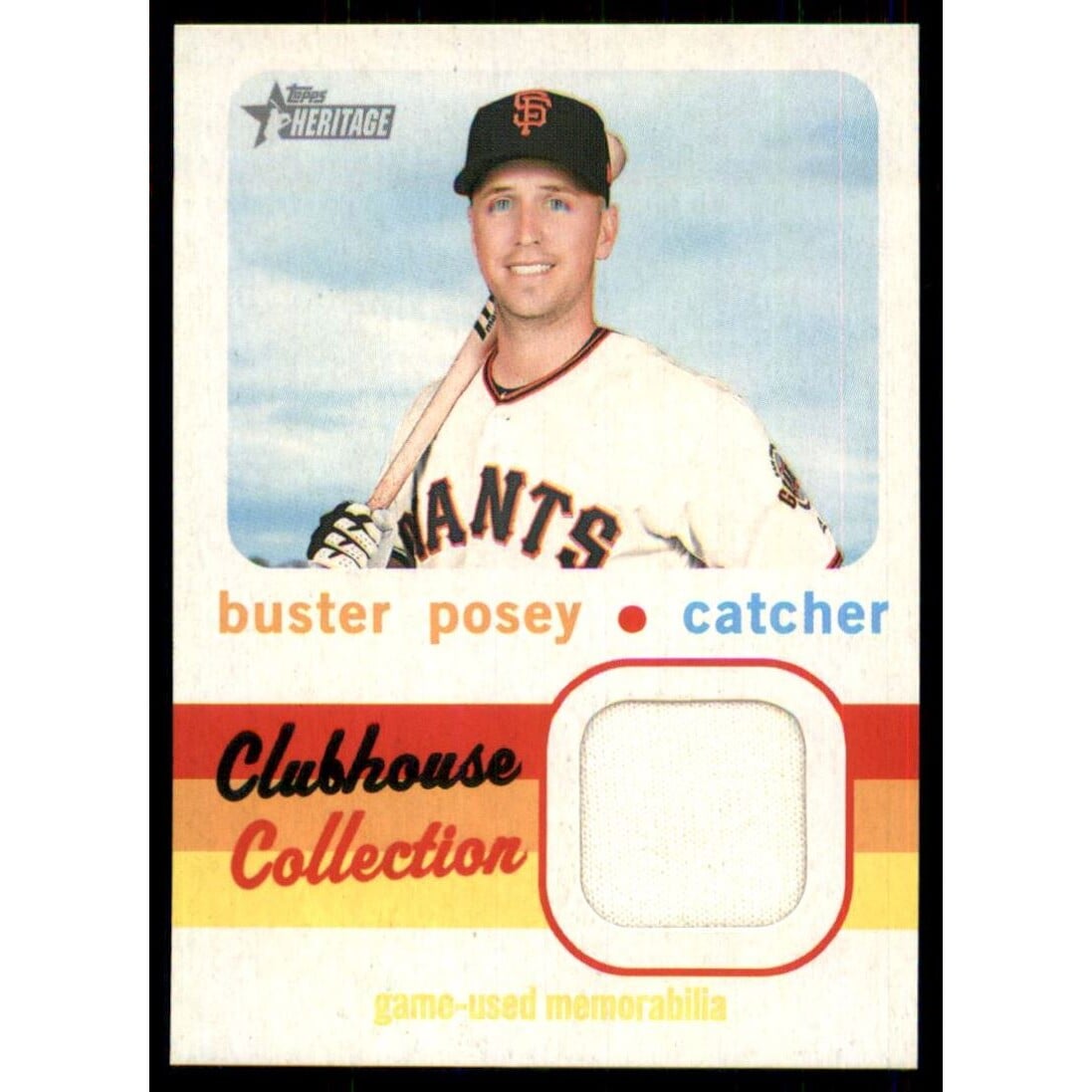 2020 Topps Heritage Clubhouse Collection Relics #CCRBP Buster Posey