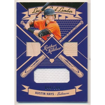 2019 Panini Leather and Lumber Leather and Lumber Triple Bat-Jersey Relics Gold #18 Austin Hays/299