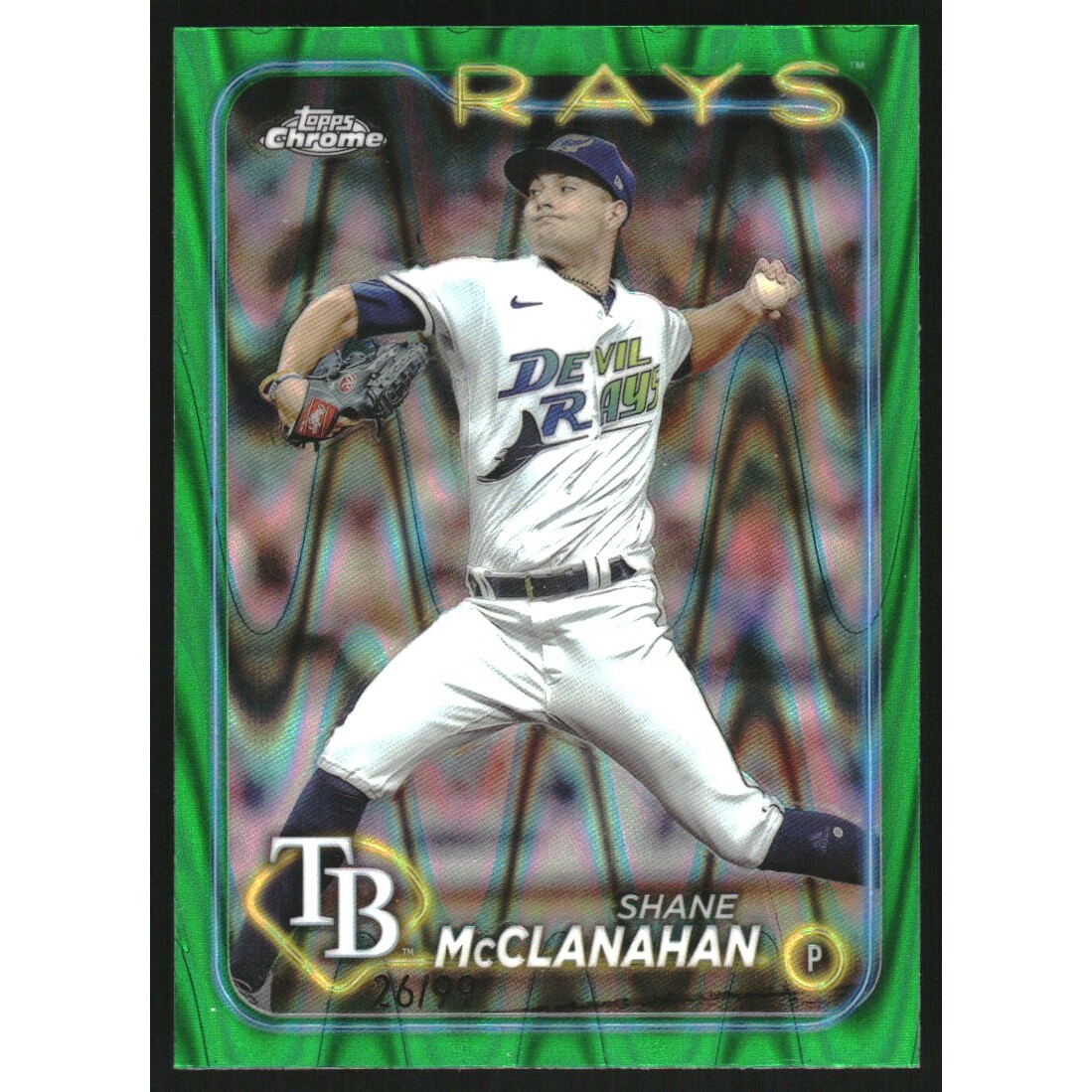 2024 Topps Chrome Green RayWave Refractors #135 Shane McClanahan 2024 Topps Chrome Green RayWave Refractors #135 Shane McClanahan