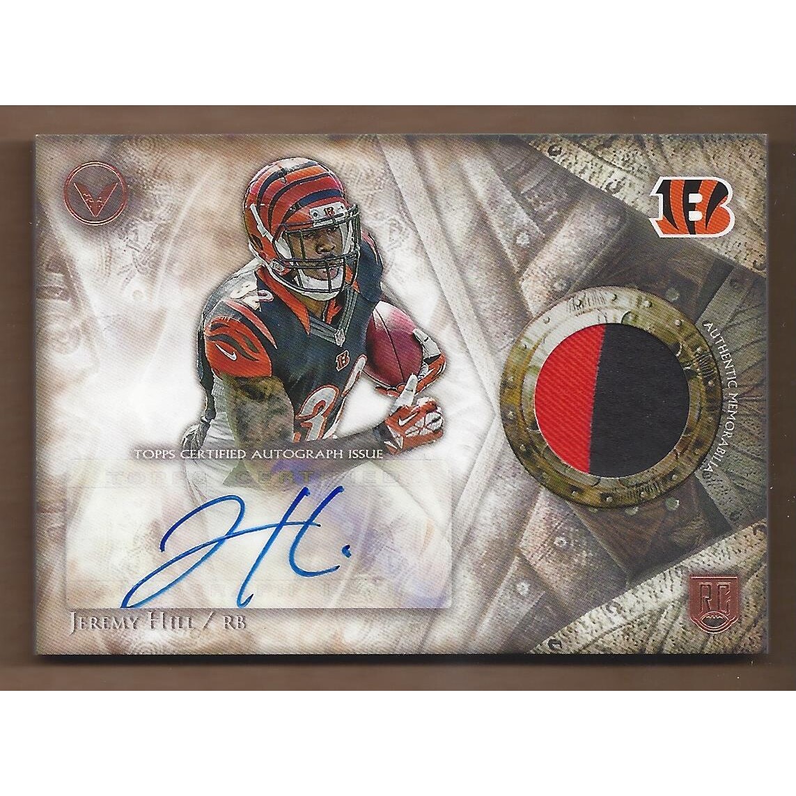 2014 Topps Valor Shield of Honor Patch Autographs #SOHJHI Jeremy Hill