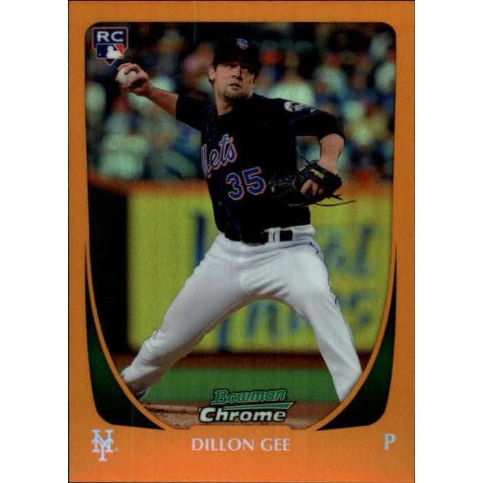 2011 Bowman Chrome Orange Refractors #192 Dillon Gee. rookie card picture