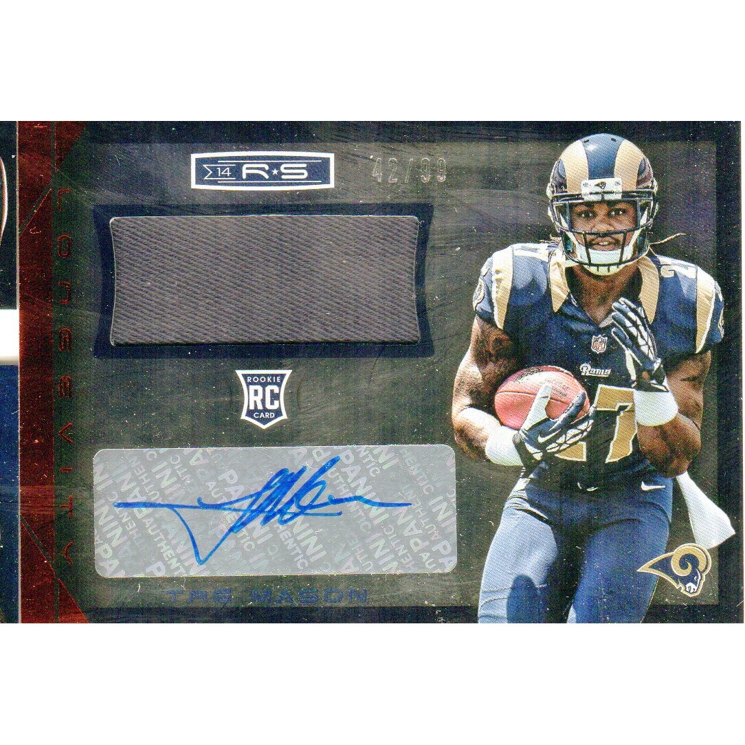 2014 Rookies and Stars Rookie Jersey Autographs Longevity Ruby #RMTM Tre Mason/99