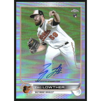 2022 Topps Chrome Rookie Autographs Refractors #RAZL Zac Lowther