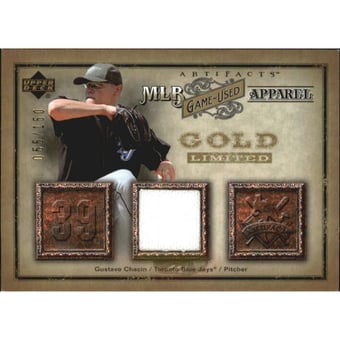 2006 Artifacts MLB Game-Used Apparel Gold Limited #GC Gustavo Chacin Jsy/150