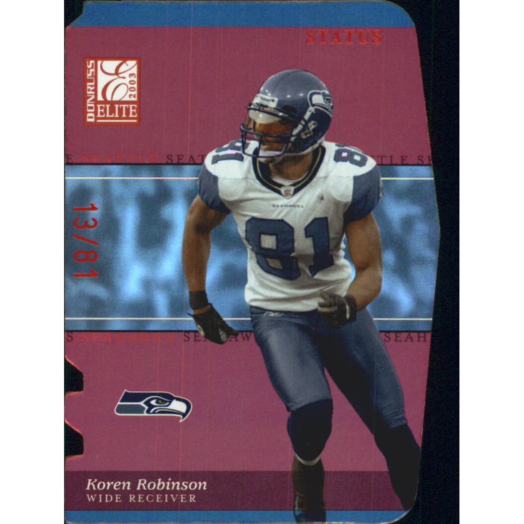 2003 Donruss Elite Status #91 Koren Robinson/81. rookie card picture