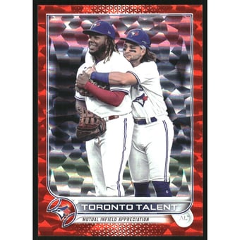 2022 Topps Orange Foilboard #381 Toronto Talent/Bo Bichette/Vladimir Guerrero Jr.
