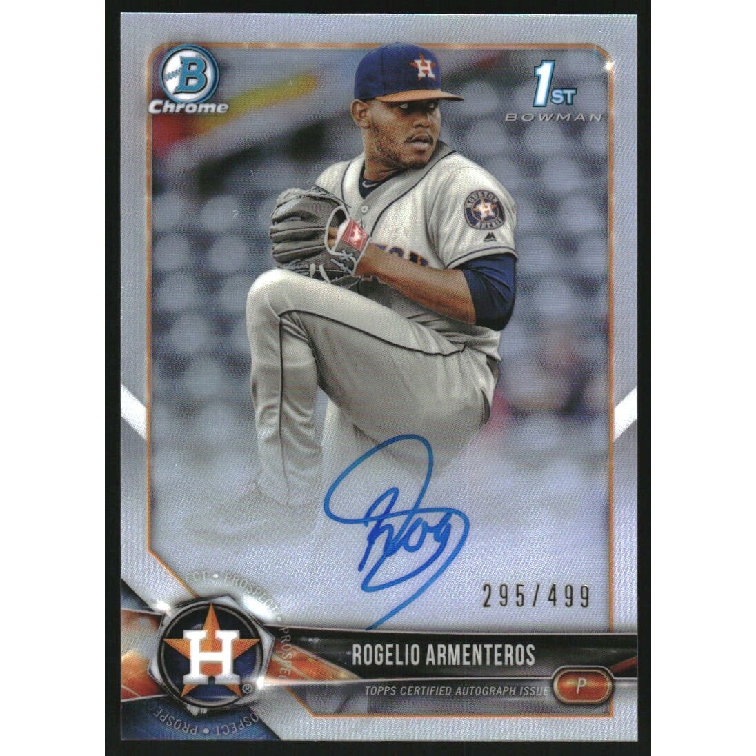 2018 Bowman Chrome Prospect Autographs Refractors #BCPARAR Rogelio Armenteros. rookie card picture