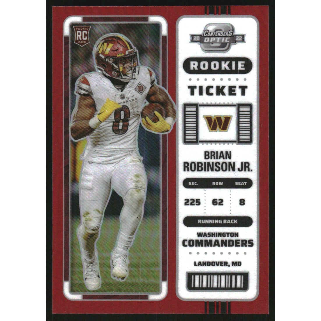 2022 Panini Contenders Optic Red #64 Brian Robinson Jr.